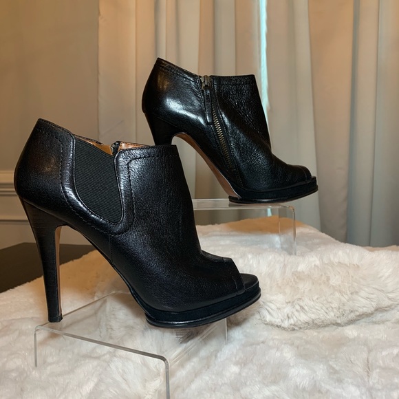 Nine West Women’s Leather Open Toe Booties 7.5 - Picture 3 of 3